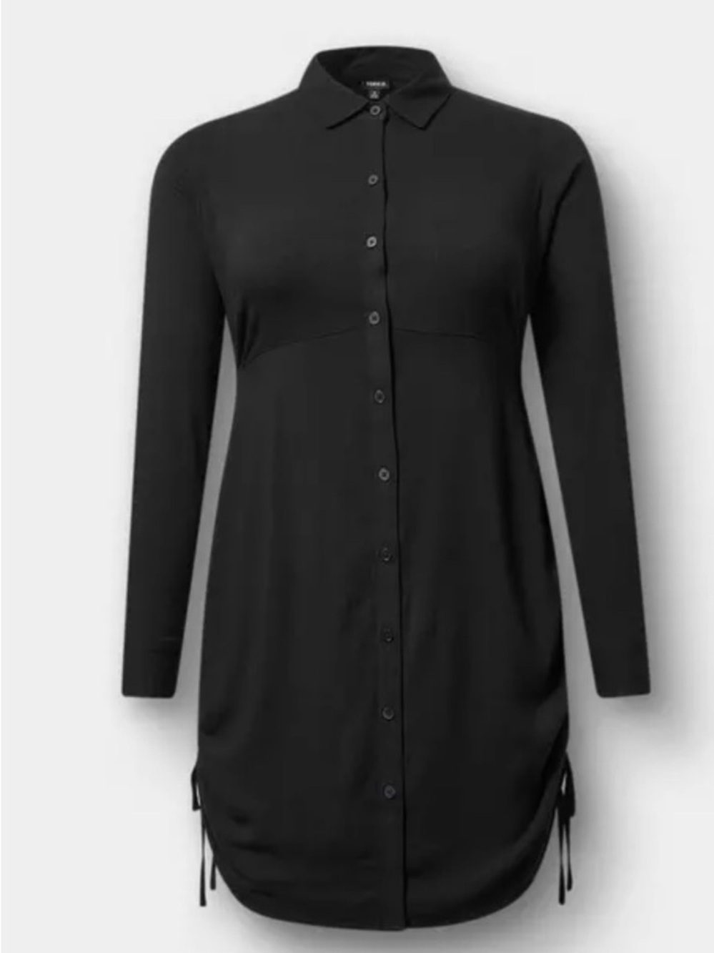 TORRID Black Collared Ruched Dress - Picture 3 of 3